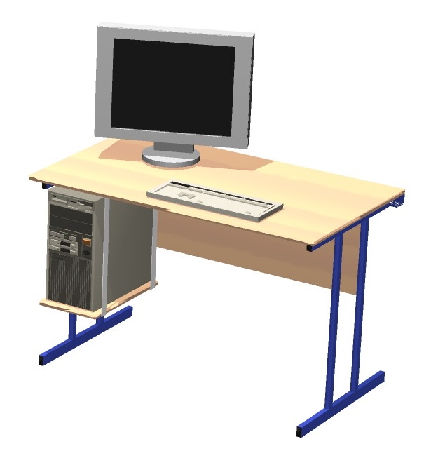 Pedro - PC stůl se zavětrováním a deskou ABS 76 x 90 x 68 cm